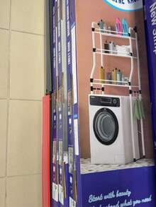 Toilet Bathroom Stainless Steel Toilet Storage Rack Bathroom Washing Machine Rack Storage Storage Rack - White - View 10