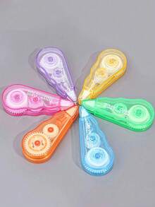 6pcs Cute Heart Korean Style Correction Tape, Portable Mini Correction Tape For Students, Back To School - A - View 3
