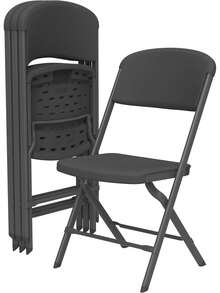 Sillas Plegables, Resistente y Plegable, contorneadas para Mayor Comodidad, Paquete de 4 - Negro - Ver 1