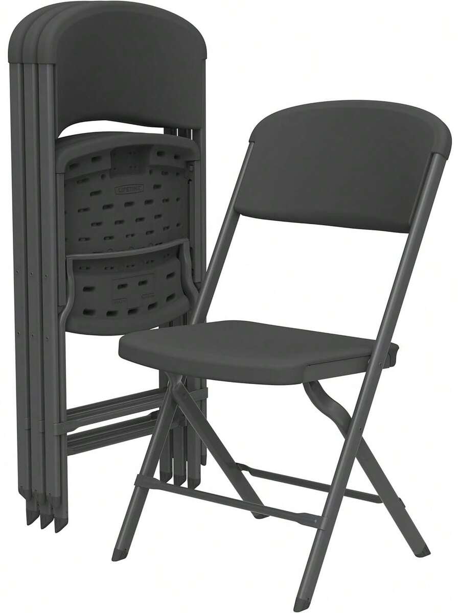 Sillas Plegables, Resistente y Plegable, contorneadas para Mayor Comodidad, Paquete de 4 - Negro - Ver 1