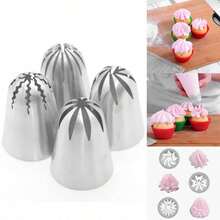 4-Piece Set Of Large Patterned Mouth Set 901 902 903 904 Cake Decoration Nozzle Cake Cupcake Baking Pan Decoration Baking Tools Patterning Tools Cake Tools Cream Biscuit Kitchen Gadget - Multicolor - View 2