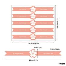 100pcs Cartoon Pink Bow Long Strip Stickers, Long Strip Self-Adhesive Baking Cake Box DIY Sealing Stickers, English Letter And Flower Pattern Sealing Stickers, Can Prevent Lid Accidental Opening And Seal Packaging Boxes, Decorate Baking Cake Box Sealing Stickers, Suitable For Holidays, Weddings, Birthdays, Parties Baking Gift Box Sealing Stickers. - Multicolor - View 6