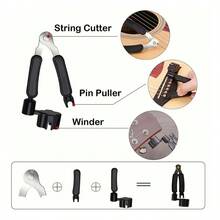 Kit para Guitarra Acústica 66 Piezas con Cuerdas de Guitarra Acústica Afinador Capo Guitarra Cejilla Púas Correa Herramientas para Guitarra Kit de Reparación y Mantenimiento Completo - 1 - Ver 9