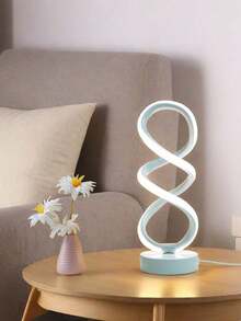 1pc Double Helix 3-Color Stepless Dimmable Creative Decorative Table Lamp, USB Powered Warm Romantic LED Atmosphere Light, Bedroom Bedside High-End Night Light - Multicolor - View 4