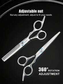 HIENA Silver Professional Hair Clipper Set, Precise Trimming, Soft Thinning, Hairstyle Styling And Contour Modification, Manually Adjustable Scissors, Designed To Create A Salon Level Experience, Suitable For Home Use And Professional Hairdressers - Silver - View 3