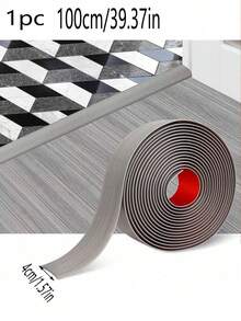 1pc 3.3ft/1m Self‑Adhesive Wood Grain PVC Floor Transition Strip, Peel & Stick No‑Tools Threshold Trim For 4mm Floor Gaps, Seam Cover For Carpet, Tile, Laminate & Vinyl, Anti‑Trip Door Balcony Strip, Damage‑Free DIY Decor For Renters - 4 X 100 cm - View 3