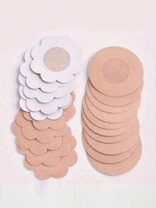 10/30/60/100pcs Disposable Invisible Nipple Covers, Standard Size 6cm, Seamless Breast Petals For Party Dresses - Apricot - View 3