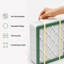 Box Fan Filter Holder Straps, 2 Pcs Elastic Latex Bands For 20-Inch Box Fans And 20x20x1 Filters, Secure DIY Fan Filter Attachment For Home, Garage & Workshop - A - View 7