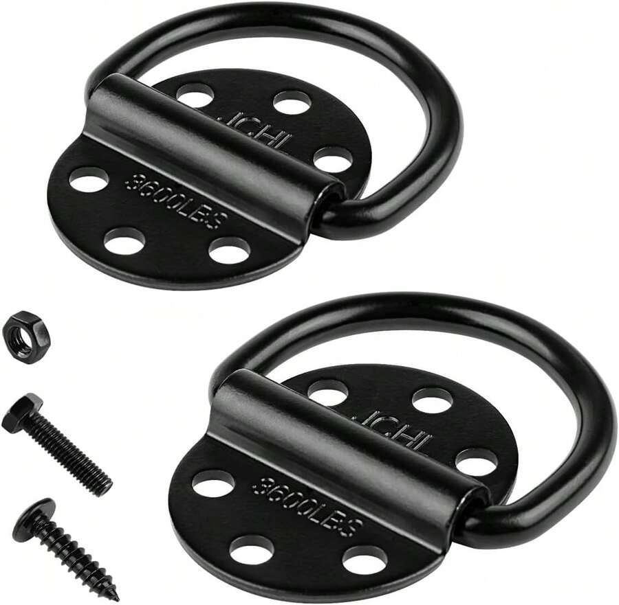 JCHL D-Rings Tie Downs Anchors Heavy Duty Steel 3600 Pound Capacity Lashing Rings For Loads On Trailers Trucks RV Campers  ATV SUV Boats Tie Down - ColorB - View 1