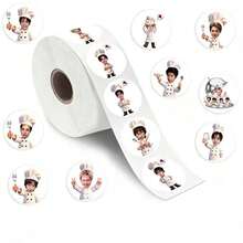 500pcs K-Pop CORTI/S All Members Chef Big Head Sticker, Highly Attractive Handsome Star Photo Sticker, KP/OP Fan Support Merchandise, Planner DIY, Water Cup, Phone, Gift Box Sealing Label Sticker, Back To School Gift For Fellow Fans And Best Friends - Multicolor - View 3