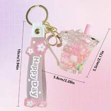 Fresh Colors Series Cup Shapes Keychain, Unisex Keyring, Keychain Pendant, Backpack Pendant, Party Party Gift For Friends, Summer - A - View 10