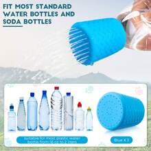 1pc Portable Silicone Pet Shower Head Adapter, Adjustable Water Flow, Fits 16oz To 2L Plastic Soda Bottles, Multi-Function Nozzle, Suitable For Dog And Cat Bathing, Plant Watering, Gardening, Travel And Outdoor, Easy To Install, Lightweight And Washable, Sky Blue - Multicolor - View 4