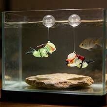 2件組發光潛水員魚缸裝飾品，可愛防水樹脂水下景觀擺飾，螢光水族配件，適用於所有魚缸，創意迷你水生家居桌面裝飾 - 夜光潛水員 - 查看 5