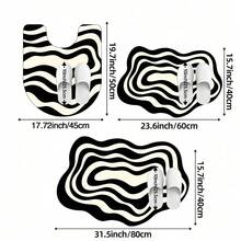 1PC Black And White Striped Asymmetrical Modern Design Creative Bath Mat, Bathroom Rug, Doormat, Small Rug, Carpet, Floor Mat, Home Decor, Area Rug, Outdoor Mat, Home Decor, Area Carpet, Bedroom Rug, Graduation Season Gift, Washable Rug - A - View 10