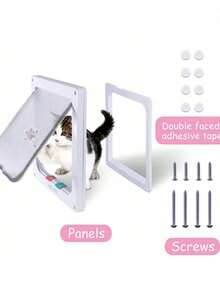 Cat & Dog Door White 4-Way Locking Pet Door, Indoor/Outdoor Universal, Windproof & Waterproof - XL - View 4