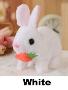 1pc Electric Plush Realistic Rabbit Toy, Cute Animal Model, Can Walk, Bark, Movable Ears, Adorable Pet Doll, Roleplay Holiday Gift - Multicolor - View 14