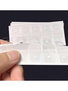 100/200/500/1000 Pcs Self-Adhesive Binder Hanging Tab Stickers With Round Hole - Loose-Leaf Storage Tags For DIY Notebook, Journal, And Photo Card Paper Organization, Binder Tabs,Back To Cshool - Clear - View 12