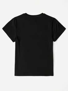 Women's T-Shirt With Jesus Text And Quote, Short Sleeves, Autumn Style - Black - View 2