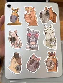 50pcs Cartoon Horse Stickers For Phone Case, Refrigerator, Planner, Diary, Scrapbook, Luggage, Guitar, Helmet, Skateboard, Laptop - Multicolor - View 2