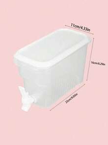 1/2/3pcs 3.5L Plastic Beverage Dispenser With Faucet, Fridge Drink Dispenser, Wide Mouth Narrow Body Container, Suitable For Fruit Tea, Lemonade, Ideal For Fridge And Party Use - View 6