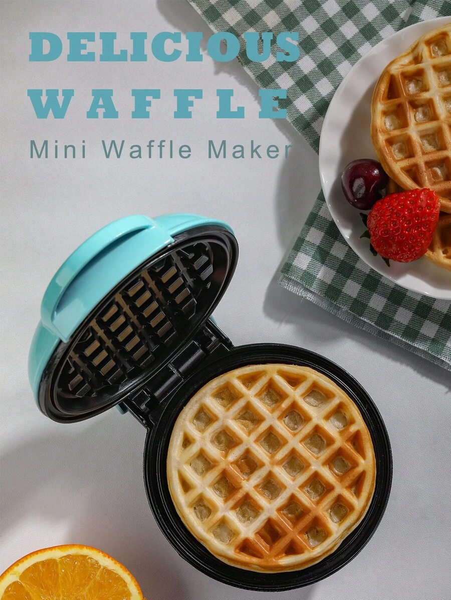 SCISHARE 1 pieza Máquina para hacer waffles mini de 4 pulgadas y 350W con enchufe de pared, hace waffles, hashbrowns y waffles keto de una sola porción, con revestimiento antiadherente de fácil limpieza