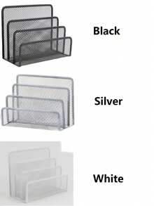 1pc Multifunctional Metal Mesh Desktop Organizer With Bookshelf, Space-Saving Freestanding Storage Rack, Stationery Storage, File Storage, Suitable For Home Office, Teachers And Artists, Ideal Home And Office Decor - Multicolor - View 10