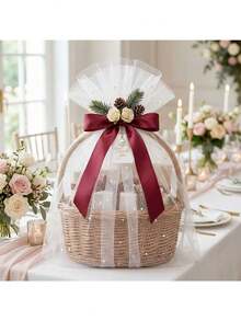 1 قطعة أكياس هدايا شبكية من اللؤلؤ الأبيض، تغليف هدايا DIY، مناسبة لعيد الحب والزفاف - عبوة متعددة من شبكة البوليستر لتغليف الهدايا، مناسبة لديكورات الزفاف والاحتفالات وهدايا الزفاف. - متعدد الألوان - مشاهدة 3