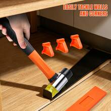 EFAN Multifunctional Solid & Engineered Flooring Installation Kit, Handle-Free Tapping Block Space-Saving Design With 20 Wedges & 40 Shims – Complete Accessory Set - Wood Flooring Installation Kit - View 6
