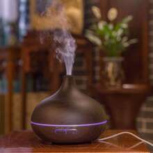 1pc 18.6oz (Approx. 530ml) Ultrasonic Cool Mist Humidifier Aromatherapy Oil Diffuser, With 7 Color LED Lights, Ultra Quiet, Adjustable Timer And Auto Shut-Off Switch, Light Brown, Suitable For Home, Office, Yoga, Spa, Bedroom - Multicolor - View 2