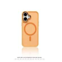 Magnetic Electroplated Lens Phone Protective Case Compatible With IPhone 11 12 13 Pro Max 14 14 Pro Max 15 15 Pro Max 16 16 Pro Max 17 17 Pro 17 Pro Max X XR XS Max - Orange - View 2