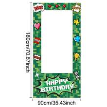1pc - Polyester - Pixel Party Green Decor, Suitable For Birthday Celebration, Photo Booth And Wall Decoration, No Power Required, Photo Booth Backdrop | Pixel Design | Pixel Party Decor - Multicolor - View 11
