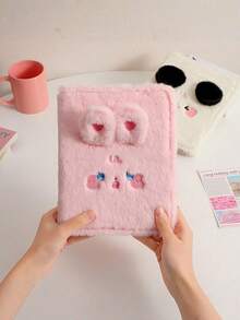 1pc A5 Cartoon Rabbit Plush Loose-Leaf Notebook Cover, Cute Plush Animal Photo Card Collection Album, Loose-Leaf Photo Album For Cards And Photos - Multicolor - View 6