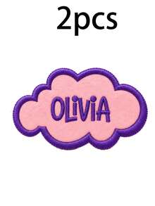 Custom Cloud Name Patch, Cute Personalized Badge For Bags, Jackets And Hats, Customized Text Label, Customizable Fashion Accessory Gift For Friends, Birthday, Halloween, Thanksgiving And Christmas, Embroidery Hook And Loop - Style C - View 16