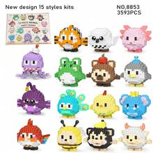 3593PCS, 15 Packs Animals Model Building Blocks Cute Egg Set, Micro Particle Building Blocks, Gift Box, Birthday Gifts, Animals Ornament, Decorations - Multicolor - View 8