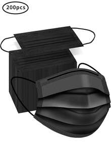 BreathEasy Adult Disposable Masks 100 Pack - Three-Layer Protective Masks, Black, Breathable And Comfortable, Suitable For Daily Use - Disposable Face Mask - View 14
