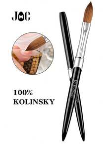 1PC Size 2-18 Kolinsky Acrylic Nail Brush With Leather Case, Professional Sable Nail Art Brush For Acrylic Powder & Extension Gel - Black - View 6