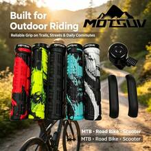 MOTSUV Set Bicycle Handlebar Rubber Soft Comfortable Grip Anti-Slip + Bell + Brake Cover - Multicolor - View 9