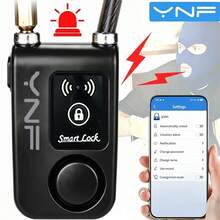 YNF 智能藍牙鋼纜鎖 110dB 警報 防盜 一鍵手機解鎖 電動自行車防盜鎖 - 797 - 查看 2