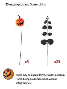 30pcs Halloween Decoration Branches Set - Black Branches And Pumpkin Lantern Branches, Suitable For Halloween Party Decoration, Horror Center Decoration, Home Decor, Room Decor, Bedroom Living Room Tabletop Decoration - Multicolor - View 11