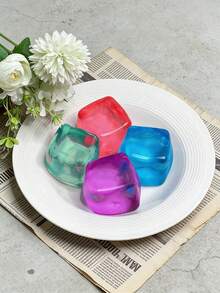 POKOJA LAND Juguete de Peluche de Cubo de Hielo de Maltosa Pequeño y Suave, Textura Apretable, Juguete para Aliviar la Ansiedad para Adultos, Regalo de Cumpleaños, Regalo de Navidad, Color Aleatorio - Multicolor - Ver 4