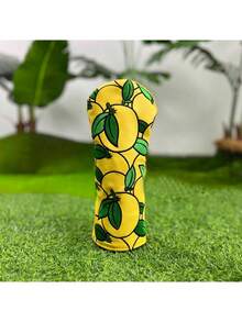 1PC Yellow Orange Embroidery Golf Club Head Cover, Wear-Resistant PU Golf Head Protector For Driver Fairway Wood Hybrid, Fashion Golf Accessories - Multicolor - View 8