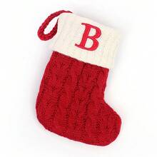 1 pieza Calcetín navideño de punto con alfabeto, decoración de árbol de Navidad, bolsa de regalo de caramelo con bordado de calcetín, bolsa de regalo de calcetín navideño con alfabeto, adecuado para decoración del hogar en invierno y celebraciones festivas, fiestas festivas, fiestas de Navidad, decoración de Halloween, decoración de vacaciones, decoración festiva, regalos de fiesta, decoración divertida para fiestas de Navidad, vacaciones de Navidad, Feliz Año Nuevo, decoraciones navideñas, opción perfecta de regalo de Navidad para amigos - Multicolor - Ver 14