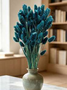 25/50/100Pcs Artificial Gem Grass, Artificial Plants, Multi-Color Options, For Home Decor, Vase Decoration, DIY Bouquets, Cake Decoration - Peacock Blue - View 4