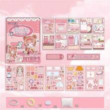 Girls DIY Paper Doll House No-Cut Daily Life Theme Quiet Book Stress Relief Squeeze Toy Interactive Handmade Toy Book Scrapbook Set - Multicolor - View 10