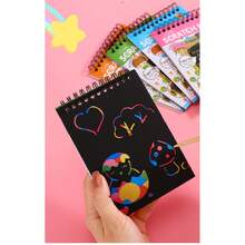 Art Paper Coil Scratch Art Book, Colorful Portable Scratch Painting, Creative Thickened, 1 Book With 8 Pages, Includes 1 Bamboo Pen, Student DIY Free-Hand Drawing Book, Educational And Fun, Doodle Art Scratch Painting Book, Multiple Styles Available - Multiple - View 9
