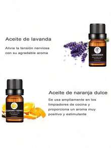Kit De 6 Aceites Esenciales 100% Natural Para Difusor Y Spa - Perfume avanzado para difusor, humidificador y aromaterapia -Té, Menta, Lavanda, Eucalipto, Lemongrass, Naranja., usado para relajar y mejorar el estado de ánimo - Múltiples aromas - Ver 4