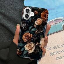 Compatible With IPhone 16 Case, Hybrid 2-Layer Case Shockproof Anti-Scratch For Girl Women Boy Men, Midnight Floral For IPhone 16 - White - View 3