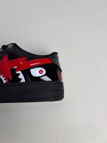A BATHING APE Men's Retro Sneakers BAPE STA "Shark Face Black" Skate Shoes - Black - View 8