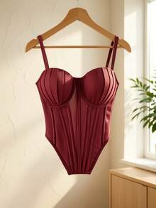 Women Chest Bracket - Burgundy - View 6