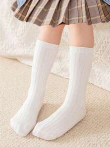 1 Pair Kids Solid Color Straight Socks, 2-7 Years Old Children Candy Color Calf Socks, Versatile Mid-Calf Socks Suitable For All Seasons - Multicolor - View 19